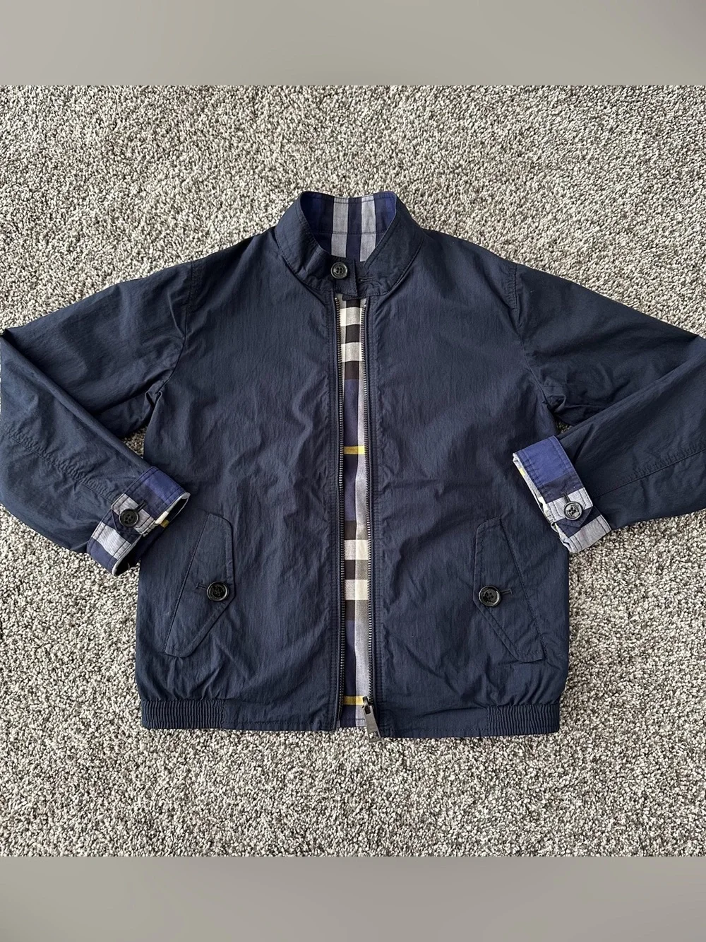 Authentic BURBERRY Boy Bomber Windbreaker Reversible Jacket Kid Youth 9-10 Year